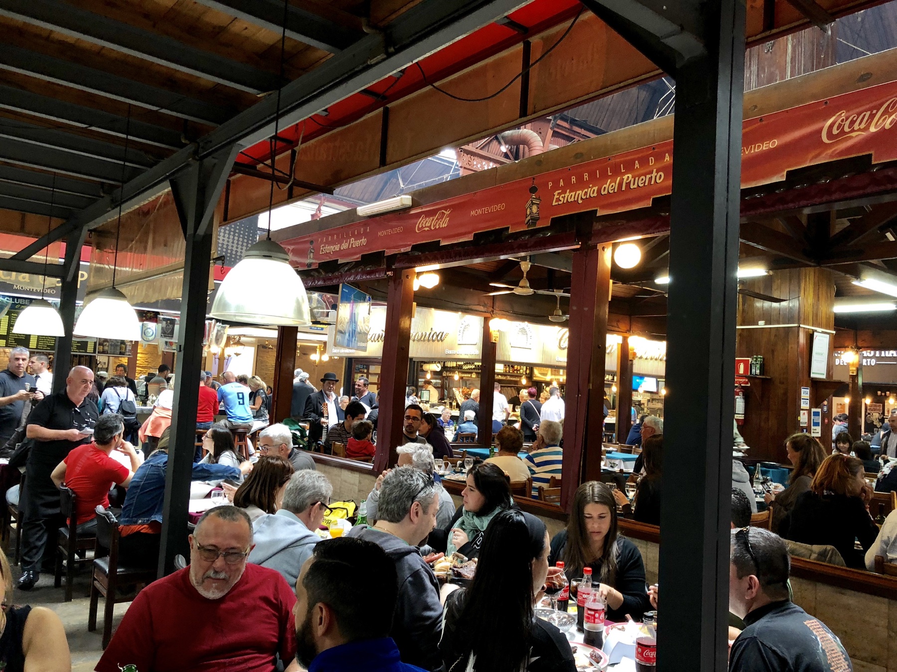Restaurant hall at Mercado del Puerto in Montevideo